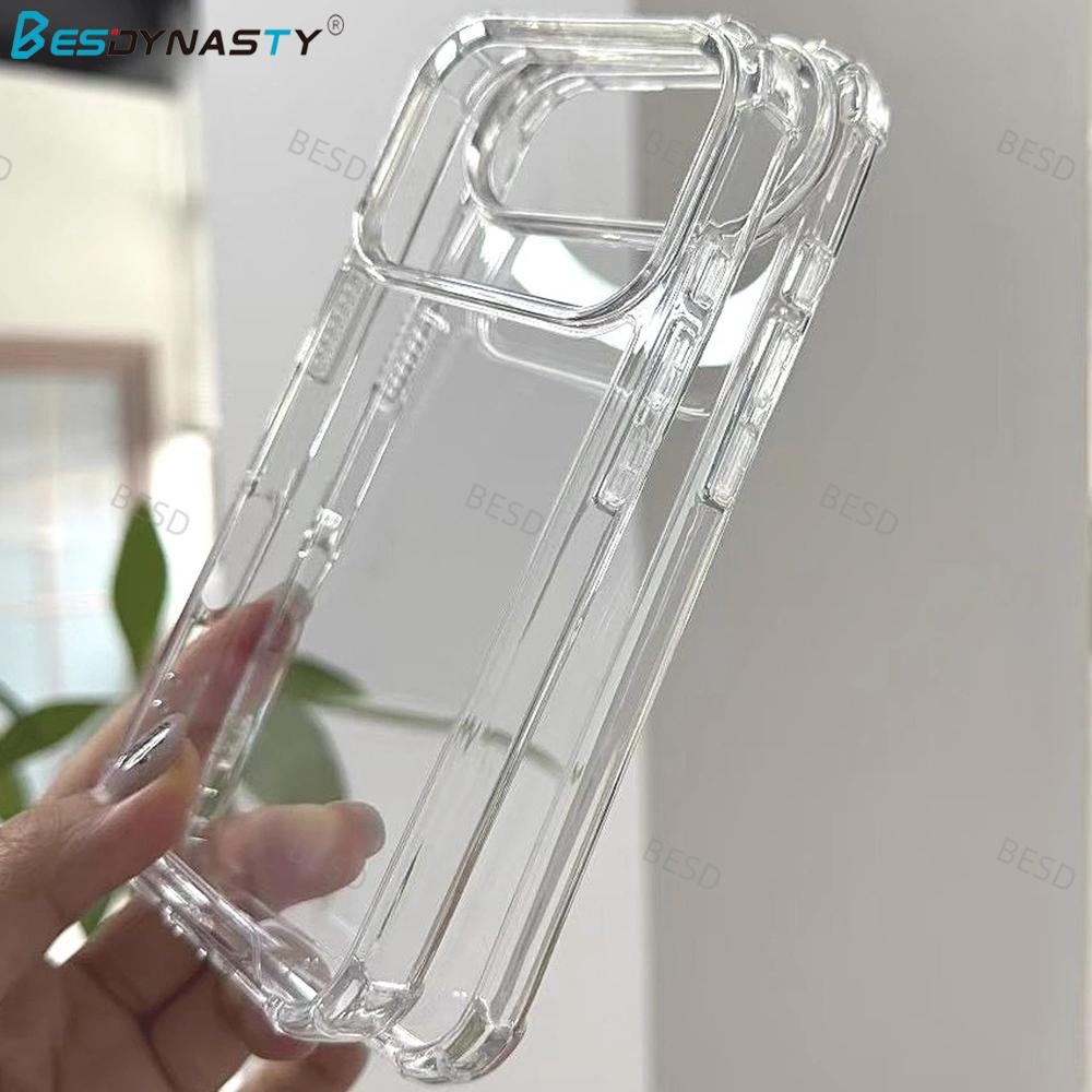 Hybrid Hard Acrylic Clear Case for iPhone 17 17 Air 17 Pro Max 16 15 14 13 12 11 ProMax Airbag Shockproof Transparent Back Cover