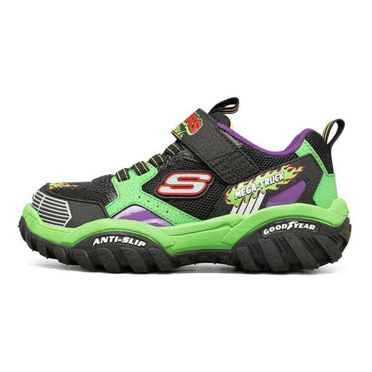 Skechers Mesh Slip-Resistant Durable Casual Shoes Kids sneakers Black Green 403760L-BKMT 27.5