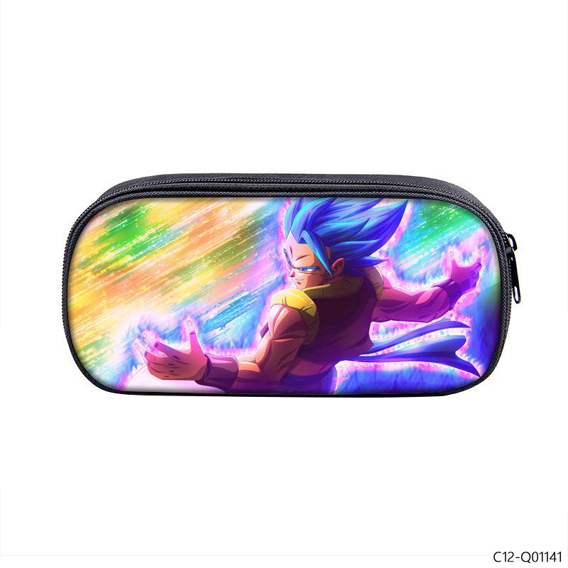Dragon Ball Printed Polyester Pencil Case Student Stationery Box Portable Pencil Case Multifunctional Storage Bag