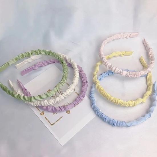 Women Headband Thin Edge Anti-Slip Design Pleated Texture Hair Hoop Commuting