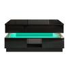 Coffee Table High-Gloss Height-Adjustable with Storage Space LED Lighting Socket Lift-Top Living Room Table Drawers Storage