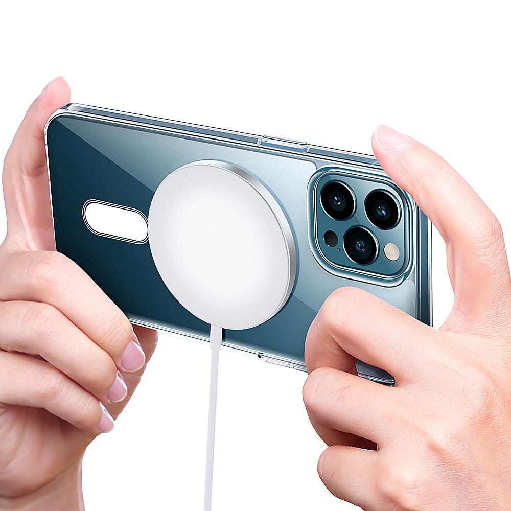 For iPhone 14 Pro 6.1 Inch Compatible with MagSafe Clear Phone Case Wear-resistant Acrylic+TPU Hybrid Cover with Magnetic Charging Function