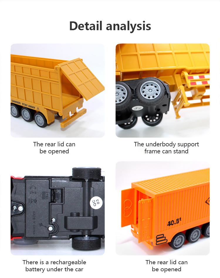 1:48 RC Truck Heavy-Duty Semi-trailer Transporter Remote Control Truck Radio Controlled Cars and Trucks Toys for Boys Gifts
