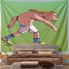 Cartoon Soccer Player in Action Pattern Wall Hanging Tapestry Decorative Tapestry Home Decor for Bedroom and Living Room