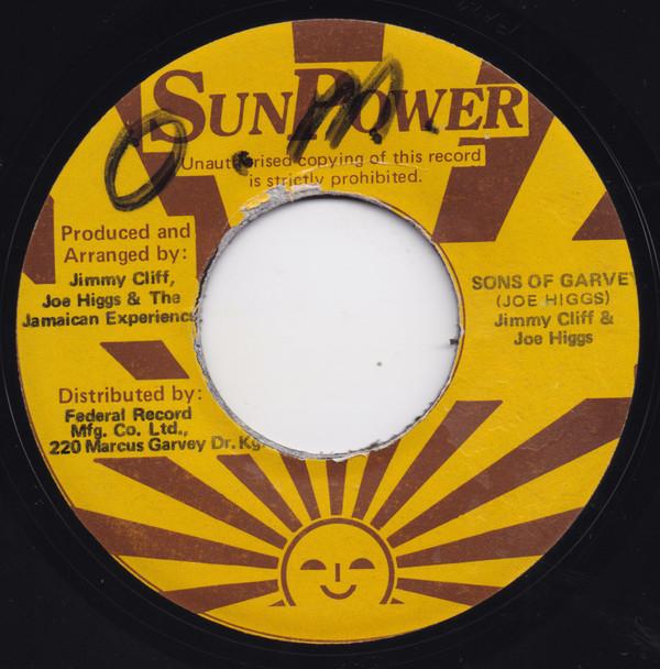 

7inch Record JIMMY CLIFF & JOE HIGGS - Sons Of Garvey NONE Sunpower 1979 Jamaica Reggae, Ska & Dub Used