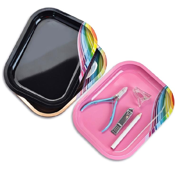 Rectangle Shaped Nail Art Mixing Palette Stainless Steel Display Plate Nail Art Palette for Professional Manicure