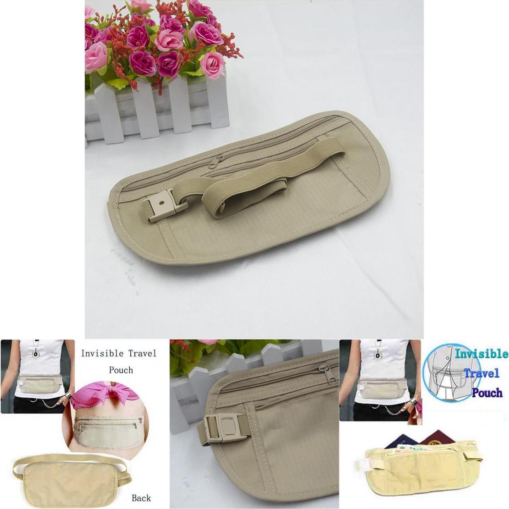 Compact And Antitheft Hidden Money Passport Card Ticket Waist Belt Bag For Easy Travel Safety