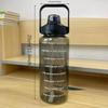 1pc-Transparent Sports Water Bottle with Time Marker & Straw Handle - Perfect for Large Sip, Leak-Proof, ldeal for Gym, Fitness