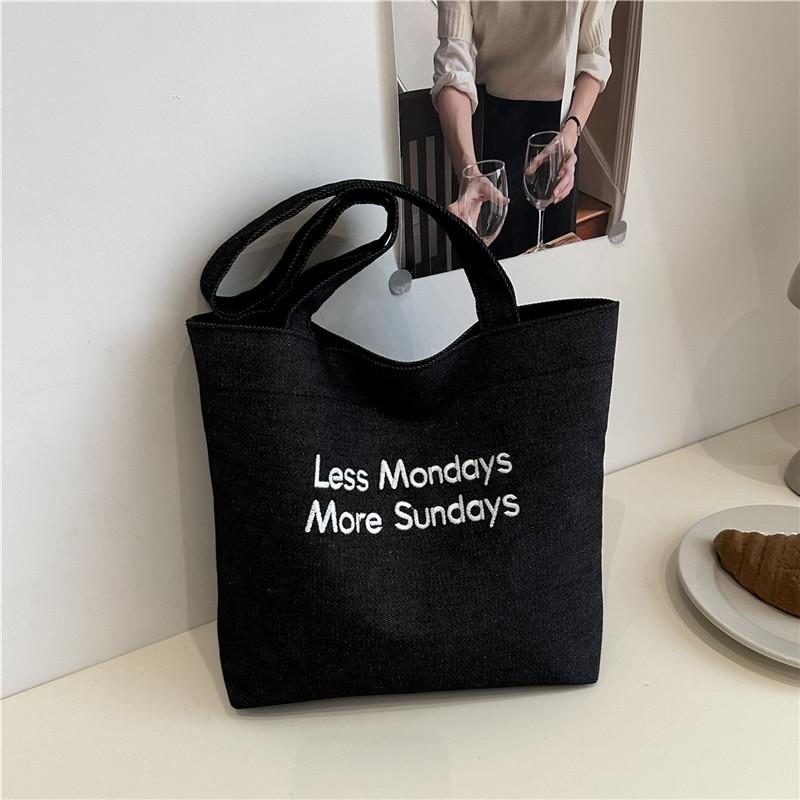 

Vintage American Canvas Bag ins Wind Large Capacity Student Morning Eight Commuter Literary Shoulder Bag Class Tote Bag Women чорний