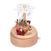 Wooden Music Box Snowflake Decor Wood Grain Texture Beautiful Sound Christmas Music Box