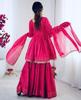 Bollywood Mal Chanderi Salwar Suit Indian Designer Women Salwar Kameez Sharara Set Dress