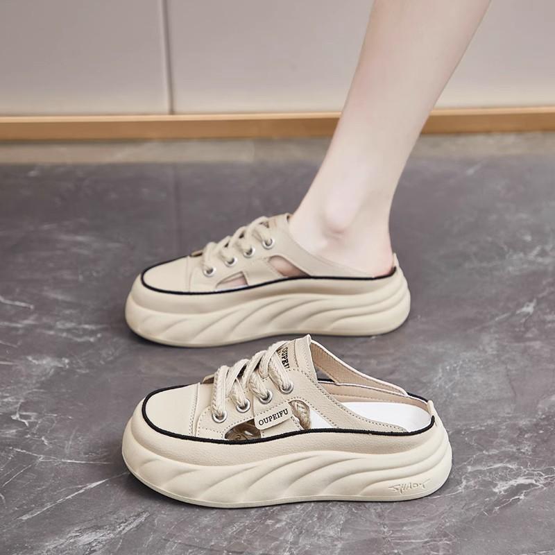 

Наступать на дерьмо, чувствовать себя мешком, голова, полутапочки, женская летняя обувь, новые полые дышащие, не устают ноги, обувь для беременных, обувь-маффины 40 хаки