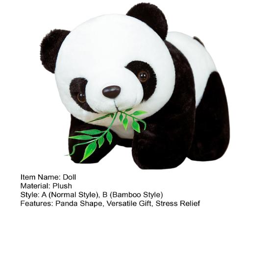 Realistic Panda Baby Doll Huggable Lifelike Plush Toy Stress Relief Security-enhancing Calming Effect Panda Toy