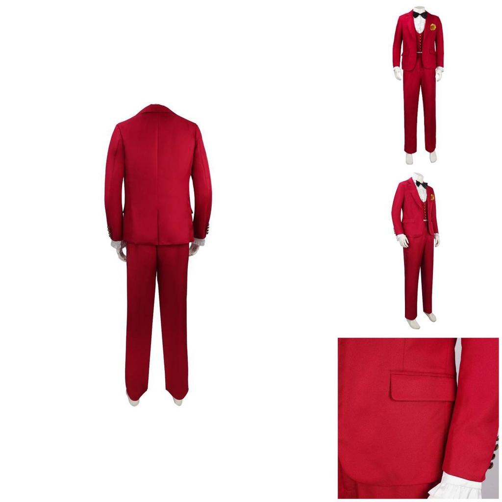 Original Lager Fabrik Großhandel Dunkler Zauberer Roter Anzug Halloween Kostüm Herrenbekleidung