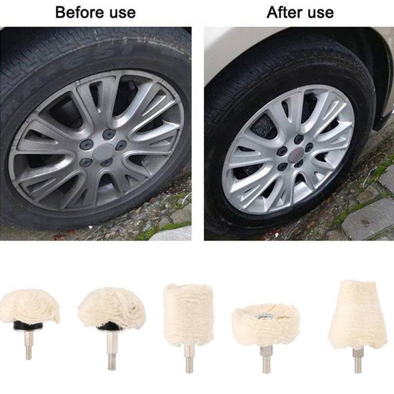 

5 шт. автомобильный полировщик, полировальные подушечки, набор сверл для швабры, алюминий, нержавеющая сталь