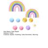 35 Pcs Cake Toppers Pastel Cake Topper with Flower Rainbow Balls Groovy Party Decorations for Birthday Wedding Party Supplies