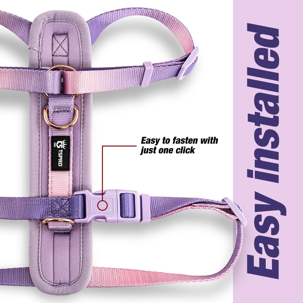 TSPRO Hunde Geschirr mit Leicht und Atmungsaktiv Geeignet für Kleine und Mittel Perfekt zum Spazierengehen und Langlebiges Haustier Geschirr Größe Anti-Zug Schutz,