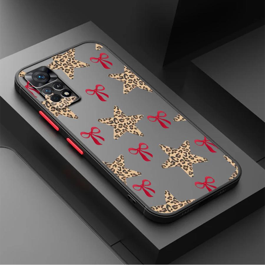 Leopard Love Star Funda Back Phone Cover Case for Xiaomi Redmi Note 14 A4 10 14C 13C 11 12 13 Pro Plus 9S
