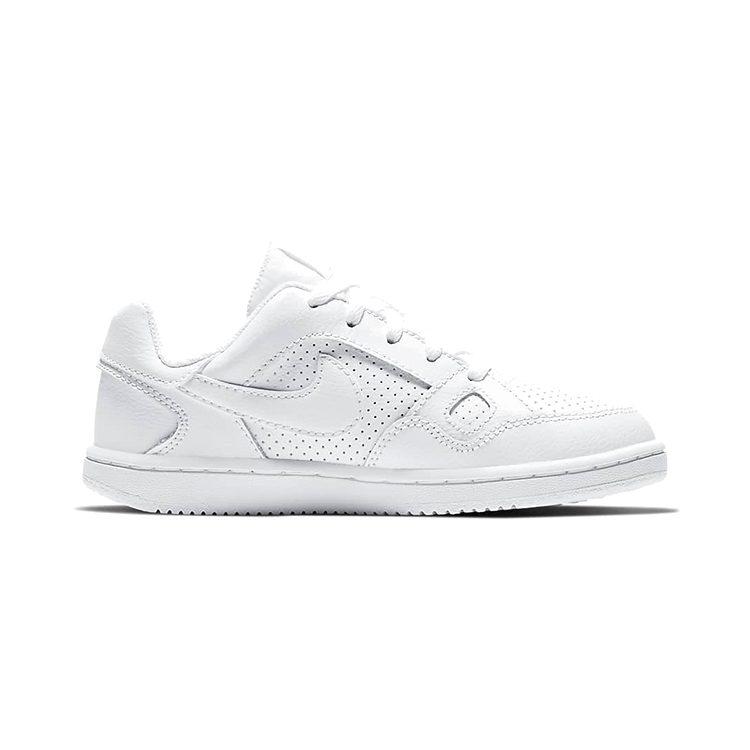 Nike Son Of Force Abrasion Resistant Low Top Skateboard Shoes Pure White Children Aged 3 7 Years Old 615152-109