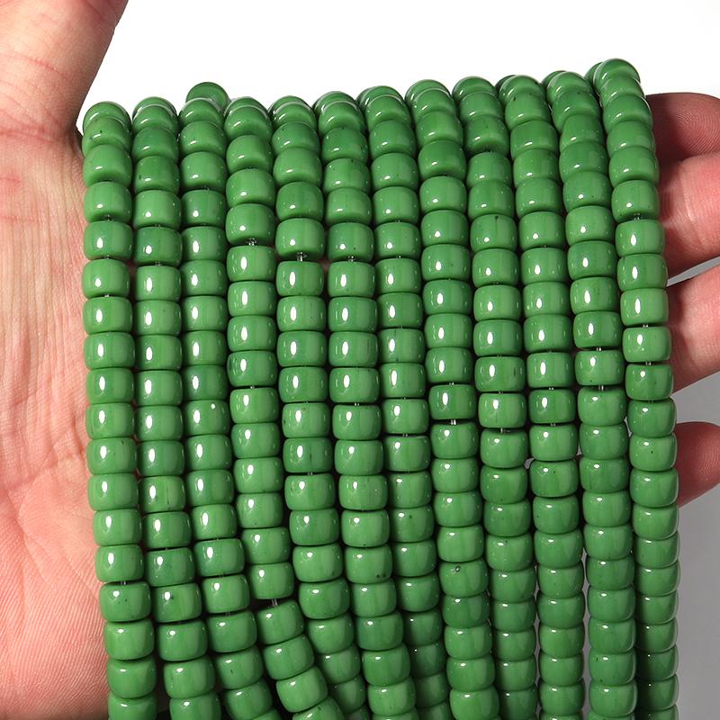 1 String 8x6mm Solid Color Glass Beads Cylindrical Loose Spacer Beads For Jewelry Making DIY Crafts Bracelet Necklace Wholesale