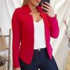 Giacca da donna slim fit primavera autunno colletto dentellato manica lunga tinta unita cappotto aperto sul davanti streetwear