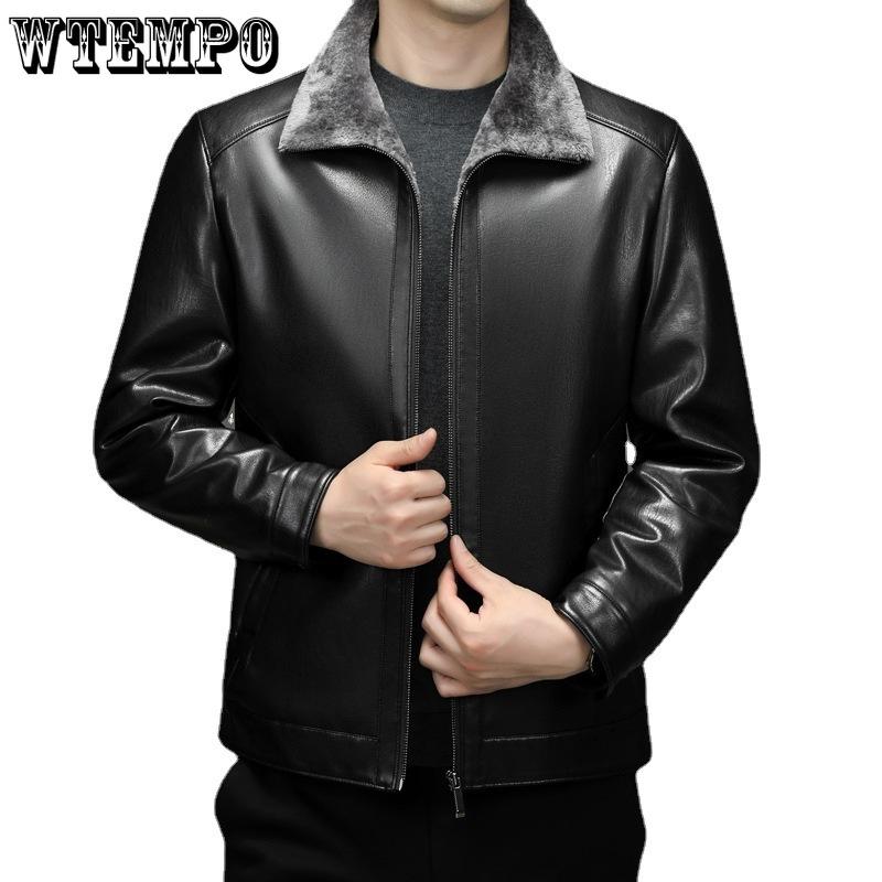 Genuine Leather Fur One Leather Jacket Men's Short Leather Jacket Men's Winter In The Young Padded and Thickened Jacket