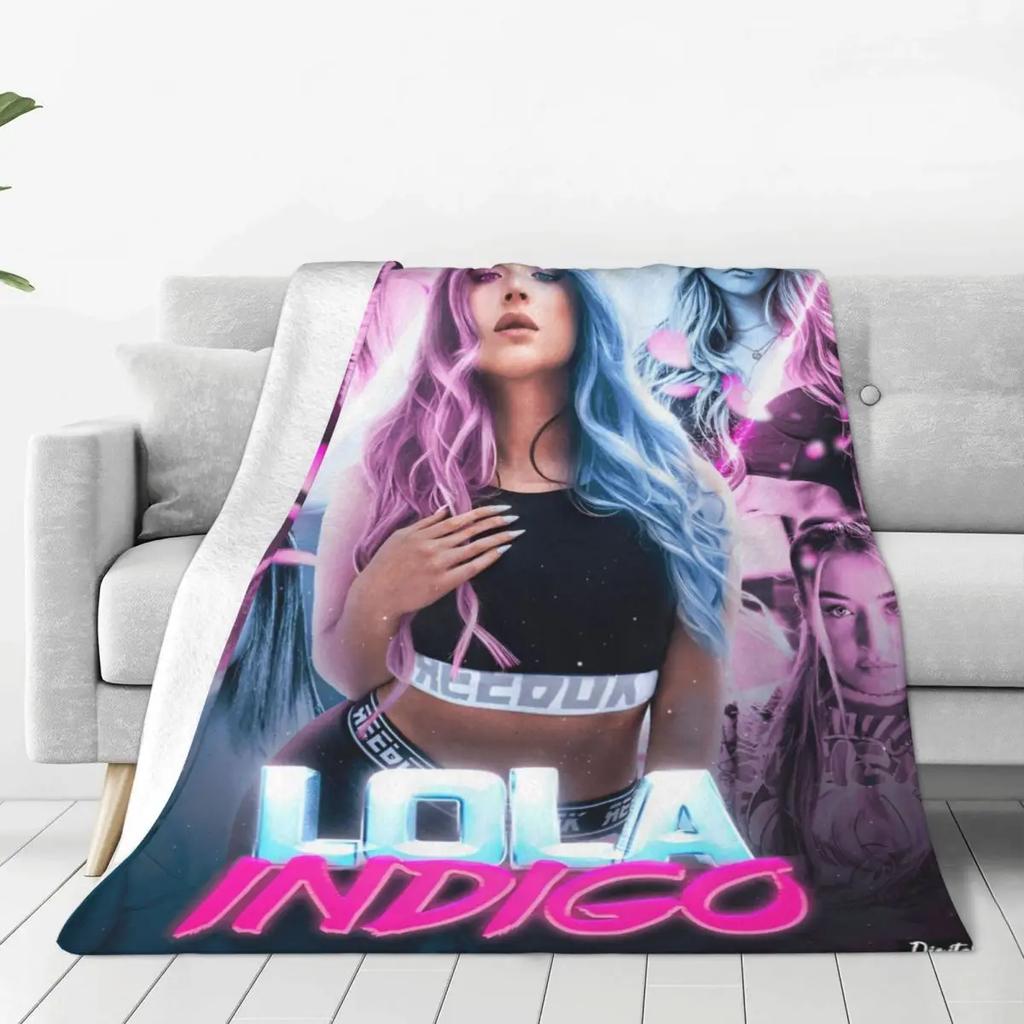 Lola Indigo Spanische Sängerin Tänzerin Flanelldecke Weiche Strapazierfähige Überwurfdecke für Schlafzimmer Reise Büro Mode Tagesdecke