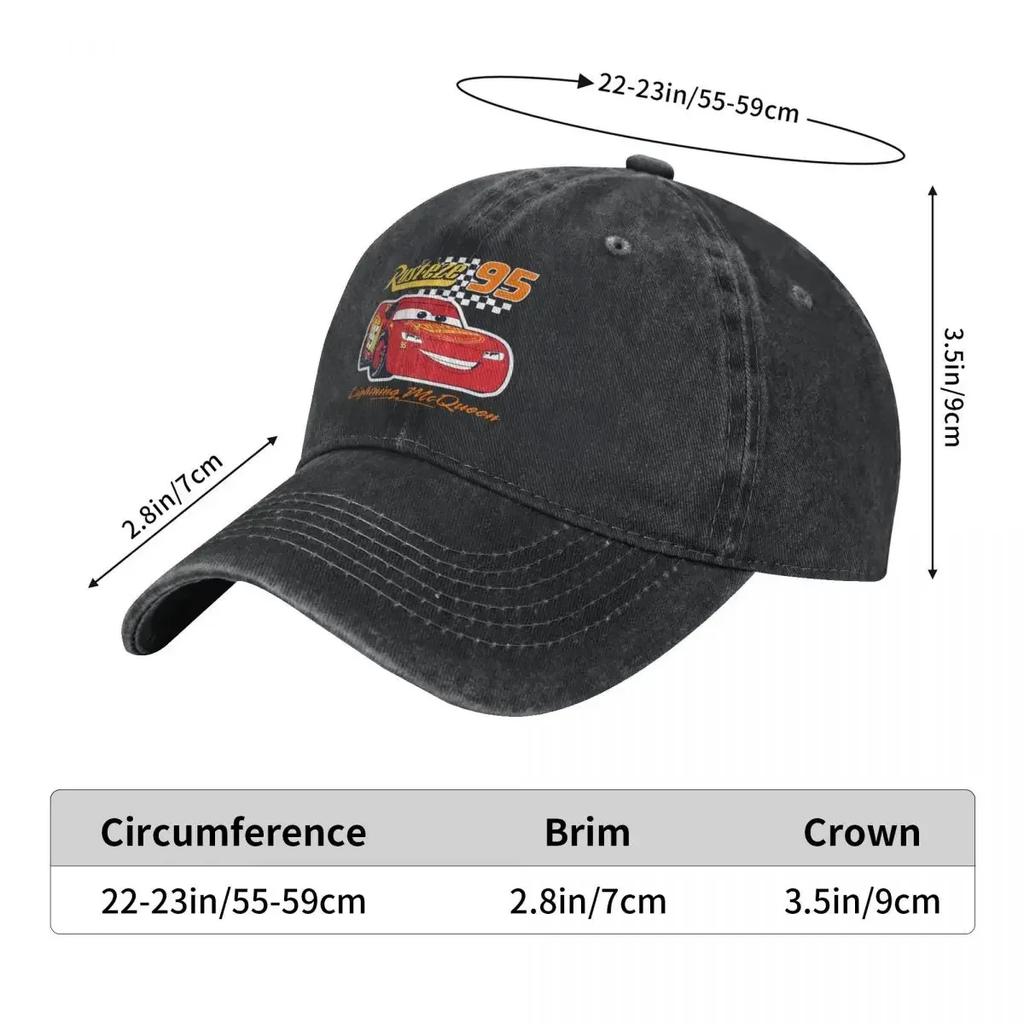 Lightning McQueen Baseball Cap Cartoon Red Car Fashion Women Unisex Trucker Hat Sunscreen Kpop Rock Baseball Caps Gift