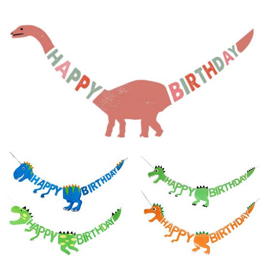 Banner Flag Kreatives Feiern Unvergängliches Cartoon Dinosaurier-Themenbanner Dekoration für Zuhause