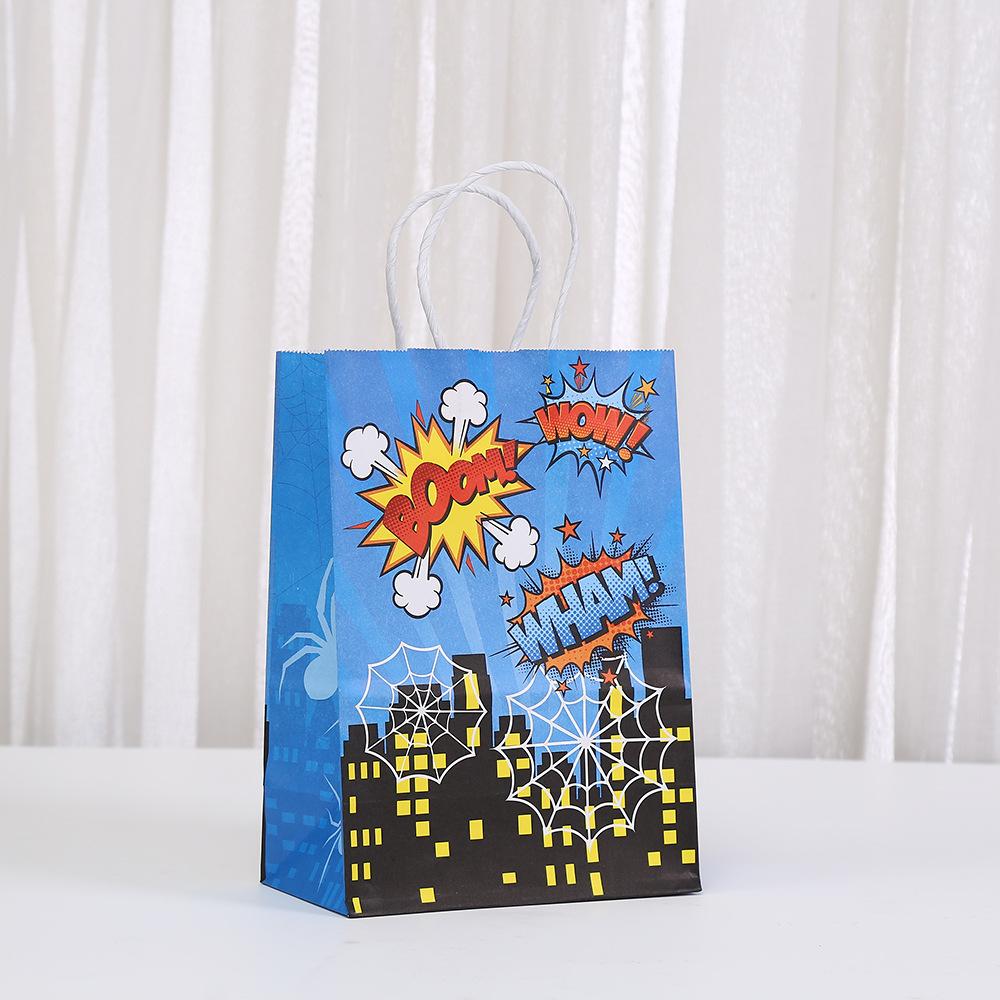 StoBag, Superhero Gift Bags Recyclable Paper with Handles for Kids Birthday Children's Day Comic Parties Favors Durable Packing