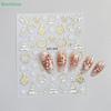 Christmas Tree Bronzing Nail Stickers,3D Relief White Snowflake Round Wreath DIY Wearable Nail Decorations