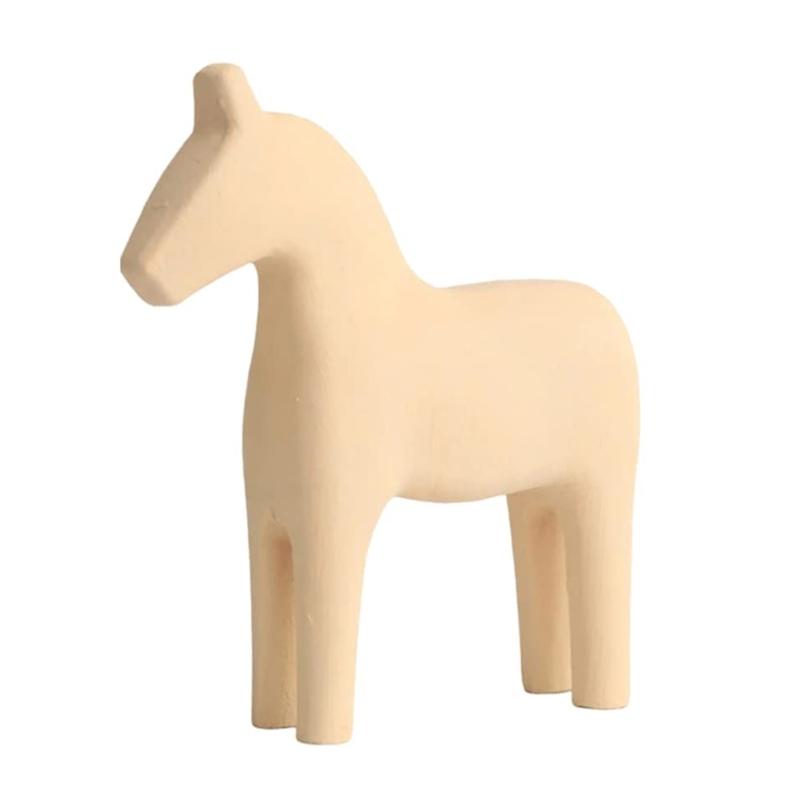 Stylish Swedish Dala Horse Figurine Art Piece Animal Statue for Bookshelves Desk Shelf Minimalist Room Aesthetic Decors