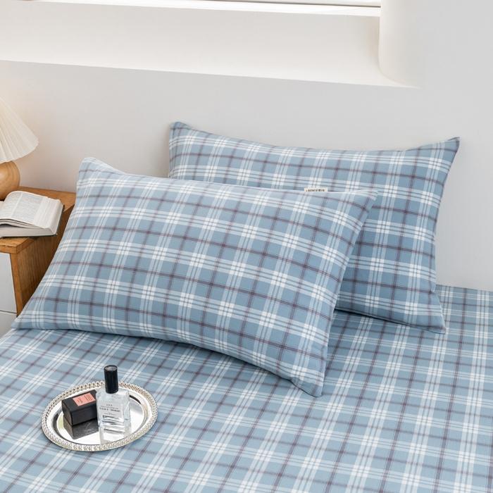 Class A pure cotton washed cotton yarn-dyed series single pillowcase solid color simple no bed sheet 48x74cm pillowcase