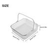 1 Pcs Square Stainless Steel Air Fryer Basket For 5.8QT 6QT Air Fryer Accessories Food Frying Basket For Baking Cooking Tool