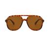 Vintage Double Bridges Round Sunglasses Women Fashion Clear Ocean Lens Eyewear Women Trending Rivets Sun Glasses UV400
