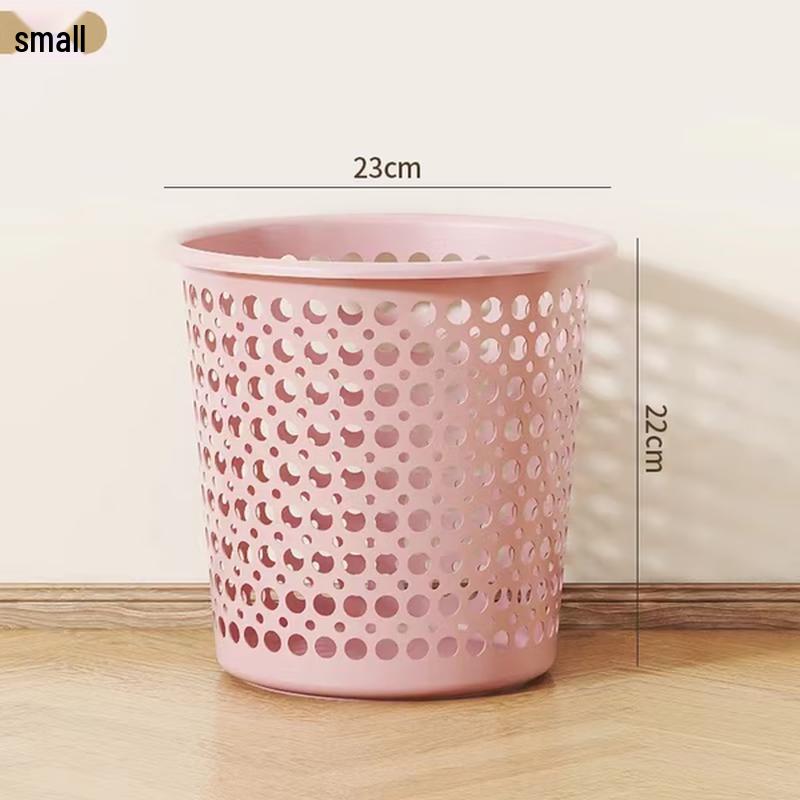 Xinzongxing Round Plastic Hollow Waste Bin Set Small розовый