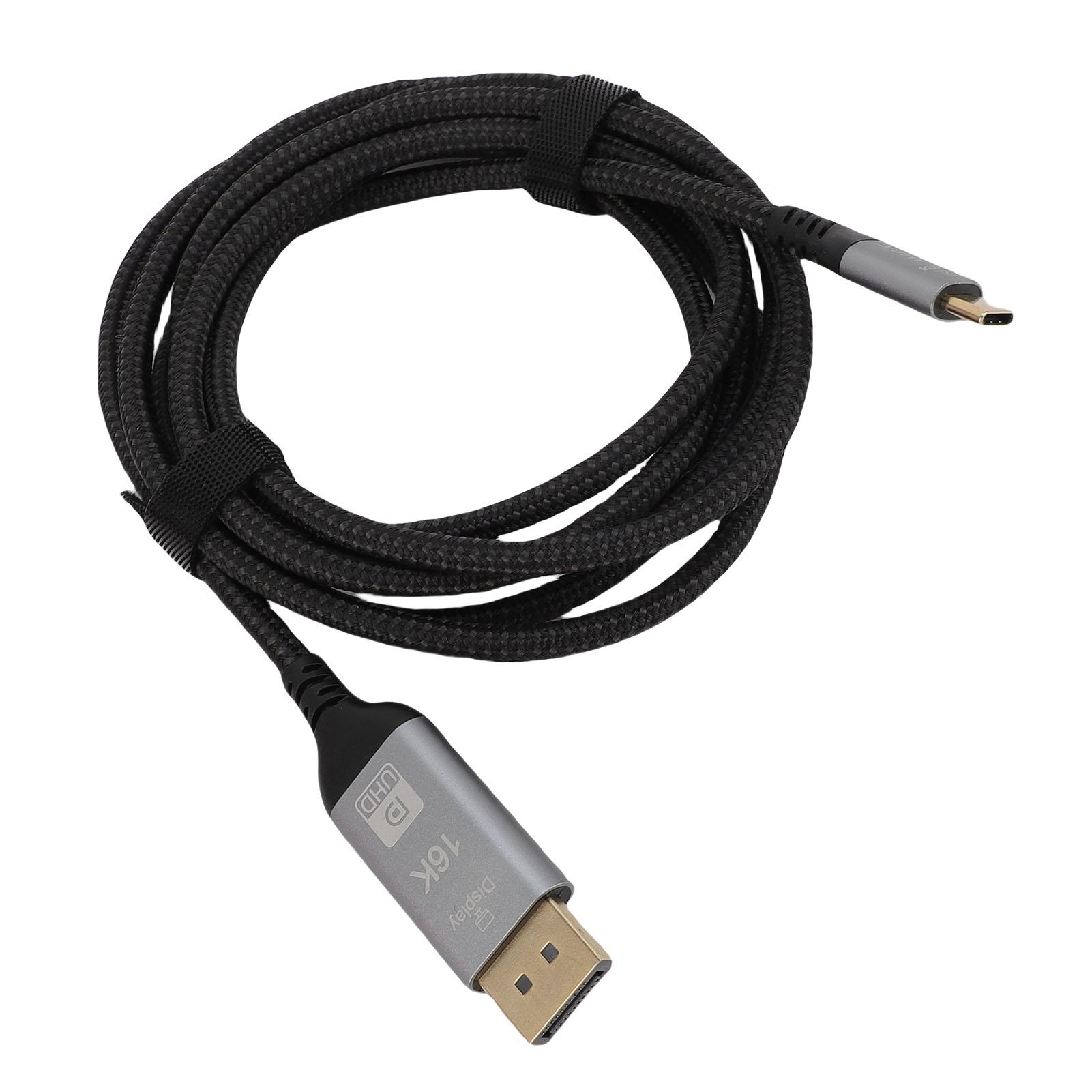 

USB C to DisplayPort Cable 2m Support 16K 60Hz 8K 120Hz 4K 240Hz 40Gbps Unidirectional Type C to DisplayPort 2.1 Cord