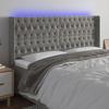 VidaXL LED Headboard Bedroom Furniture Double Bed Accessory Head of Bed Frame Interior Light Grey 3124450