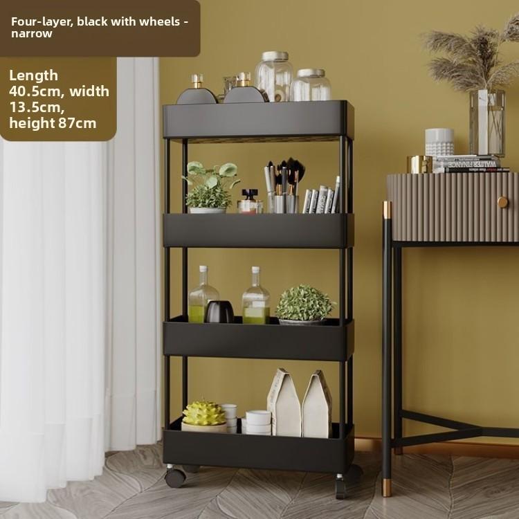 Plastic Multilayer Storage Cart With Wheels For Kitchen Bathroom Organization