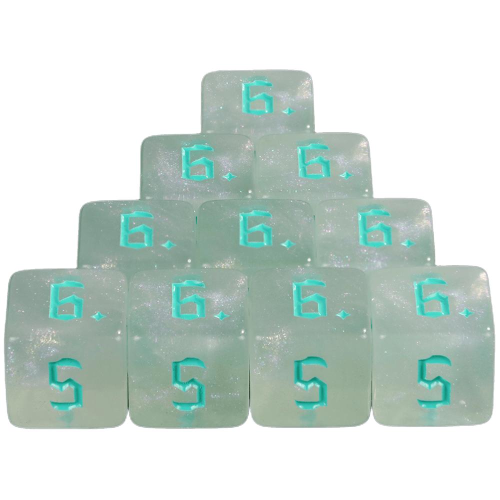10pcs 6 Sided Glitter Dice for DND RPG Board Game Accessories Polyhedral Dice Set