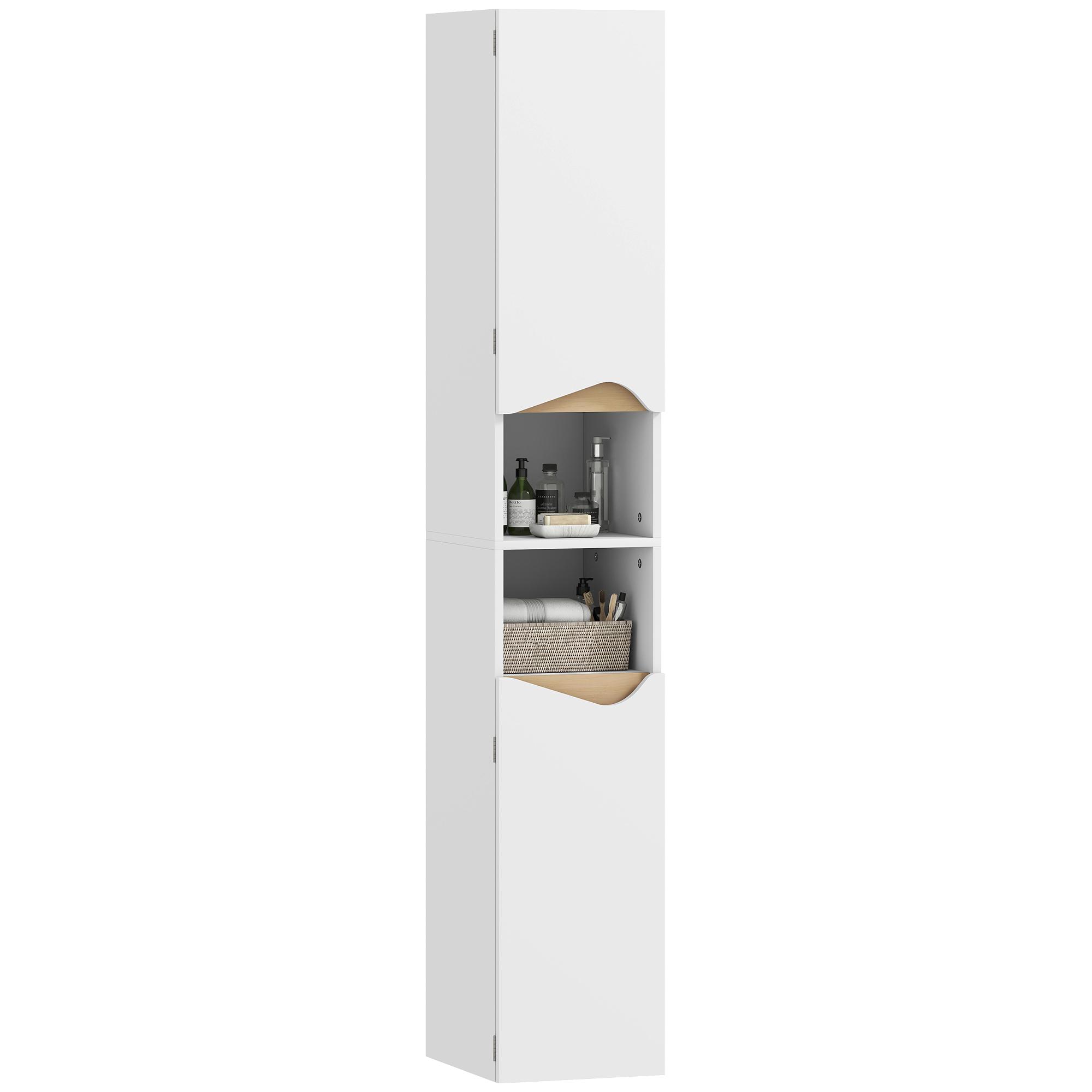 Tall Slim Bathroom Cabinet with 2