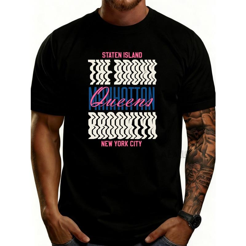 

European sizes Retro Urban Style Men S T-Shirt New York City Boroughs Design Summer Casual Wear Gift for City Lovers S чёрный
