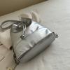 Large Capacity Drawstring Bucket Bag Preppy Style Shoulder Bag PU Bowknot Backpack  Shopping