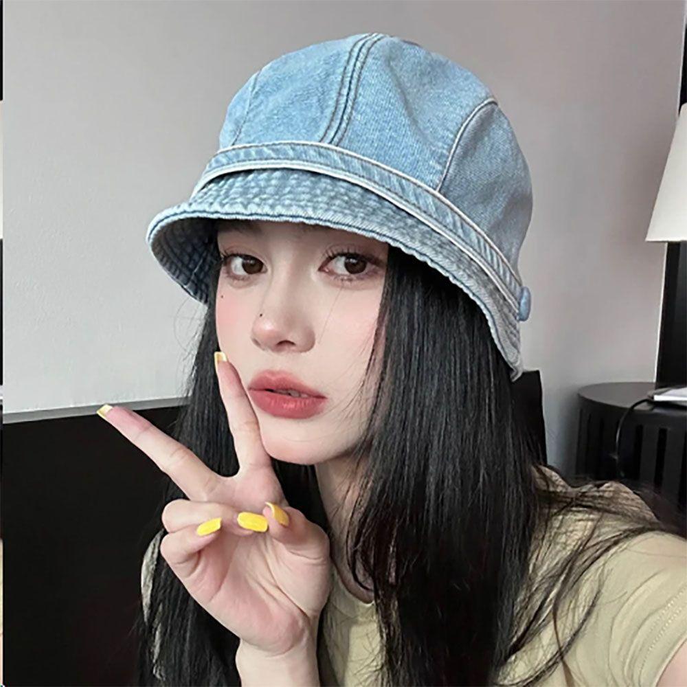 Show small facial features Fisherman hat Retro style Stack Cap New Bucket Hat