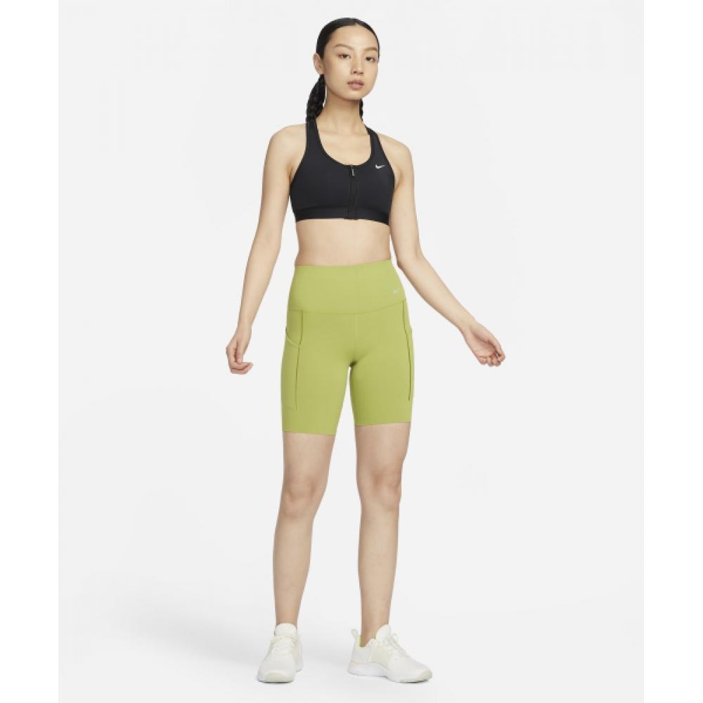 Nike SWoosh Front Zip Medium Support Pad Sports Bra W   Black White  Fn2732 010