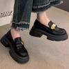 British style platform small leather shoes women's spring and autumn French Mary Jane single shoes 2025 new one-pedal muffin loafers