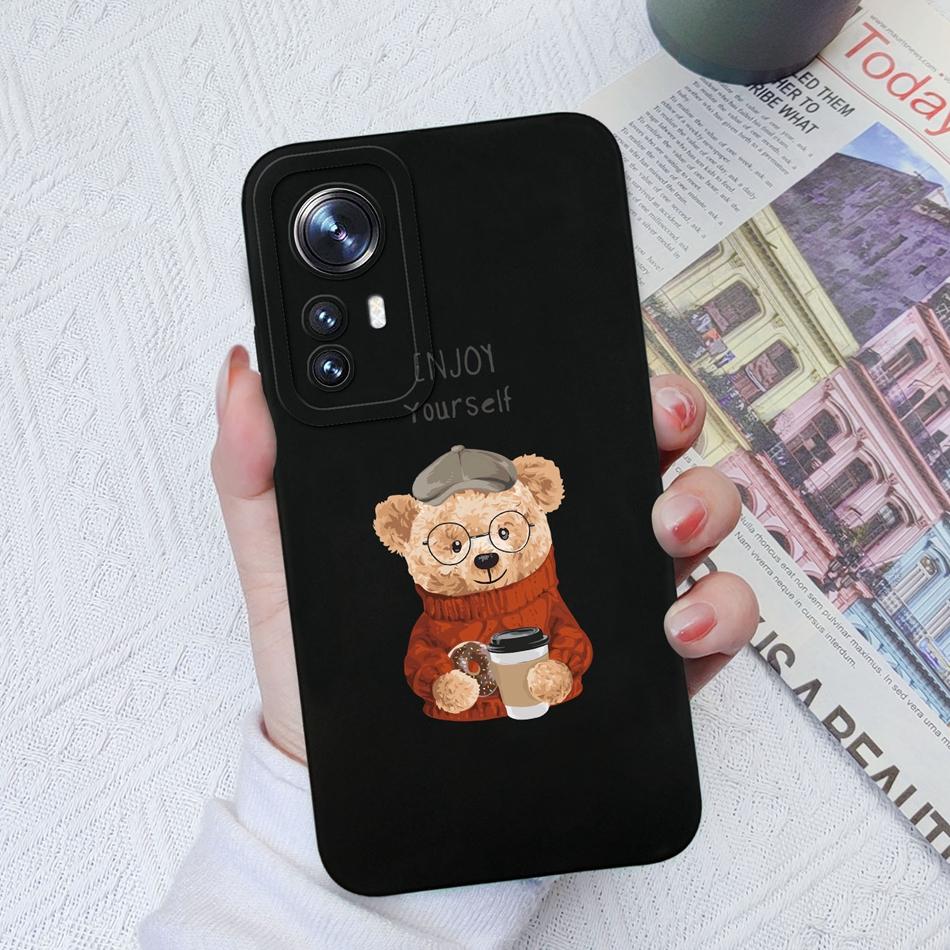 Phone Case For Xiaomi 12 Pro Lite Ultra Candy Color Patterned Liquid Silicone Full Coverage Anti Slip Shell For Xiaomi12 Coque