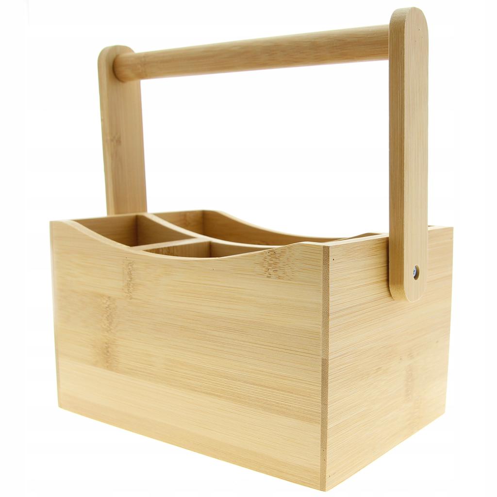 BAMBOO ORGANIZER CONTAINER BOX FOR UTENSILS