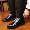 Men's Cotton Shoes Velvet Cotton Leather Shoes Leather Non-slip Dad Shoes Thickened Middle-aged and Elderly Wool Winter Shoes Warm Elderly Shoes