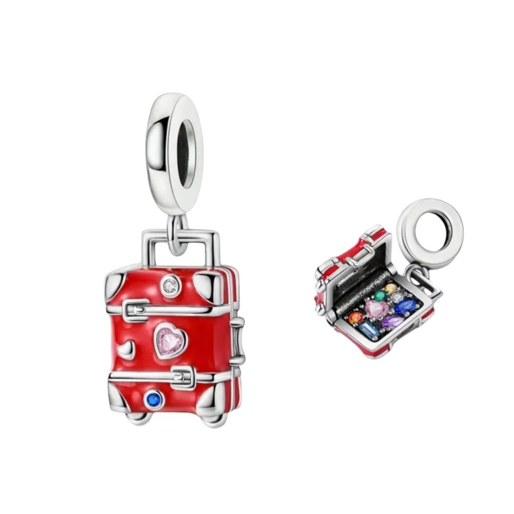 New Copper Red Charms Medical Staff Heart Bead Fit Original Charm Bracelet For Women Diy Fashion Jewelry Making Cherry